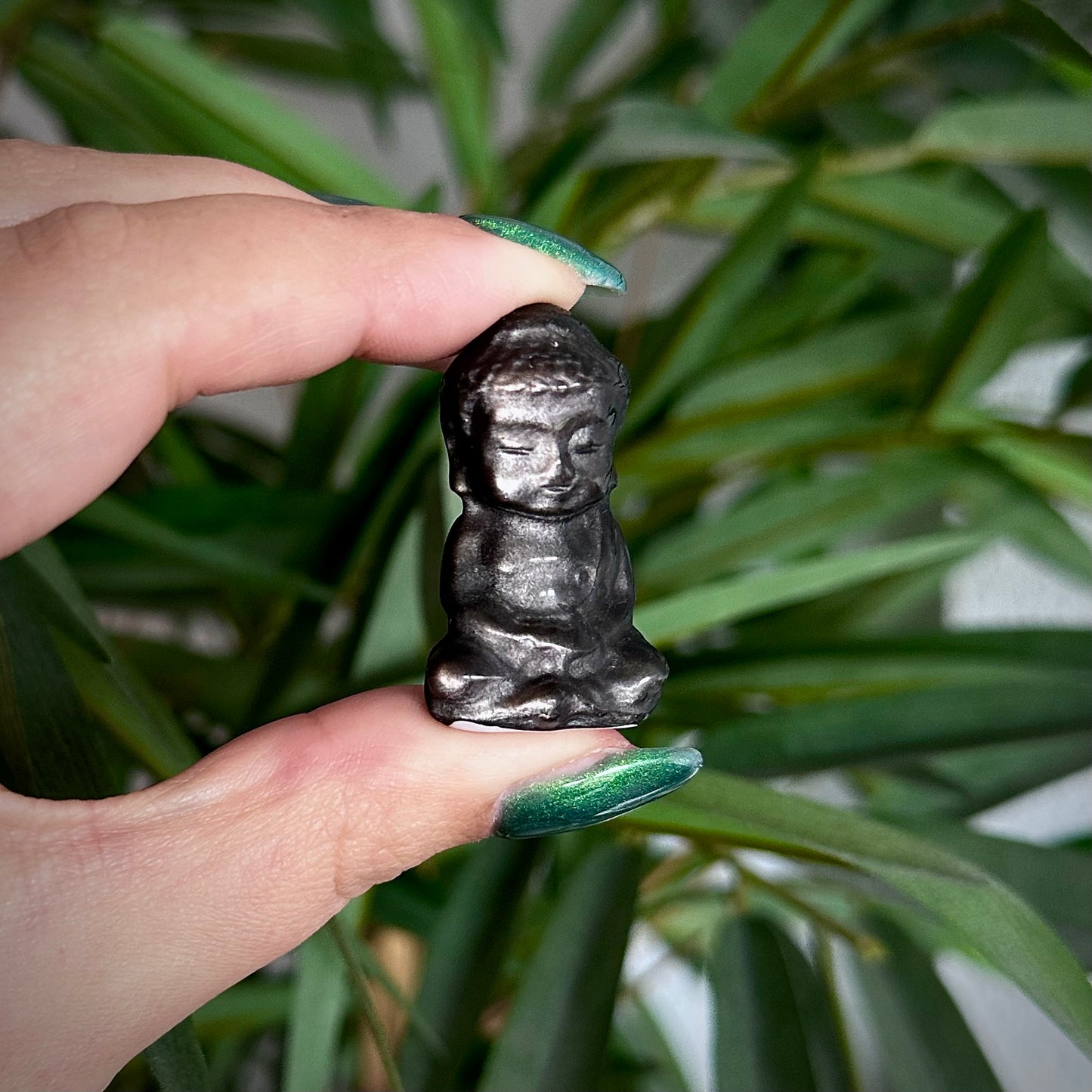Zilver obsidiaan Buddha