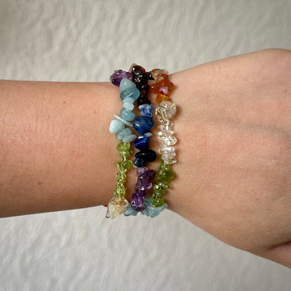 Mix steensoorten chip armband
