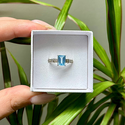 Aquamarijn ring 925 zilver
