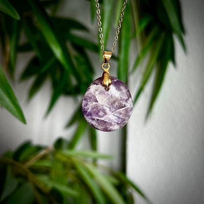 Lepidoliet kettinghangers - goud