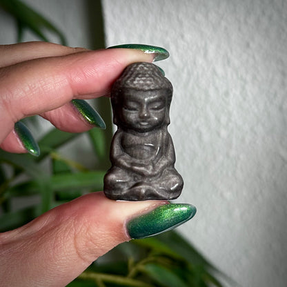 Zilver obsidiaan Buddha