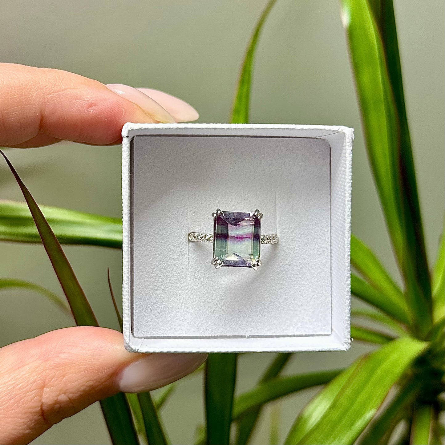 Fluoriet ring 925 zilver