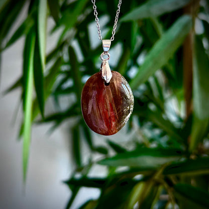 Versteend hout kettinghangers - zilver