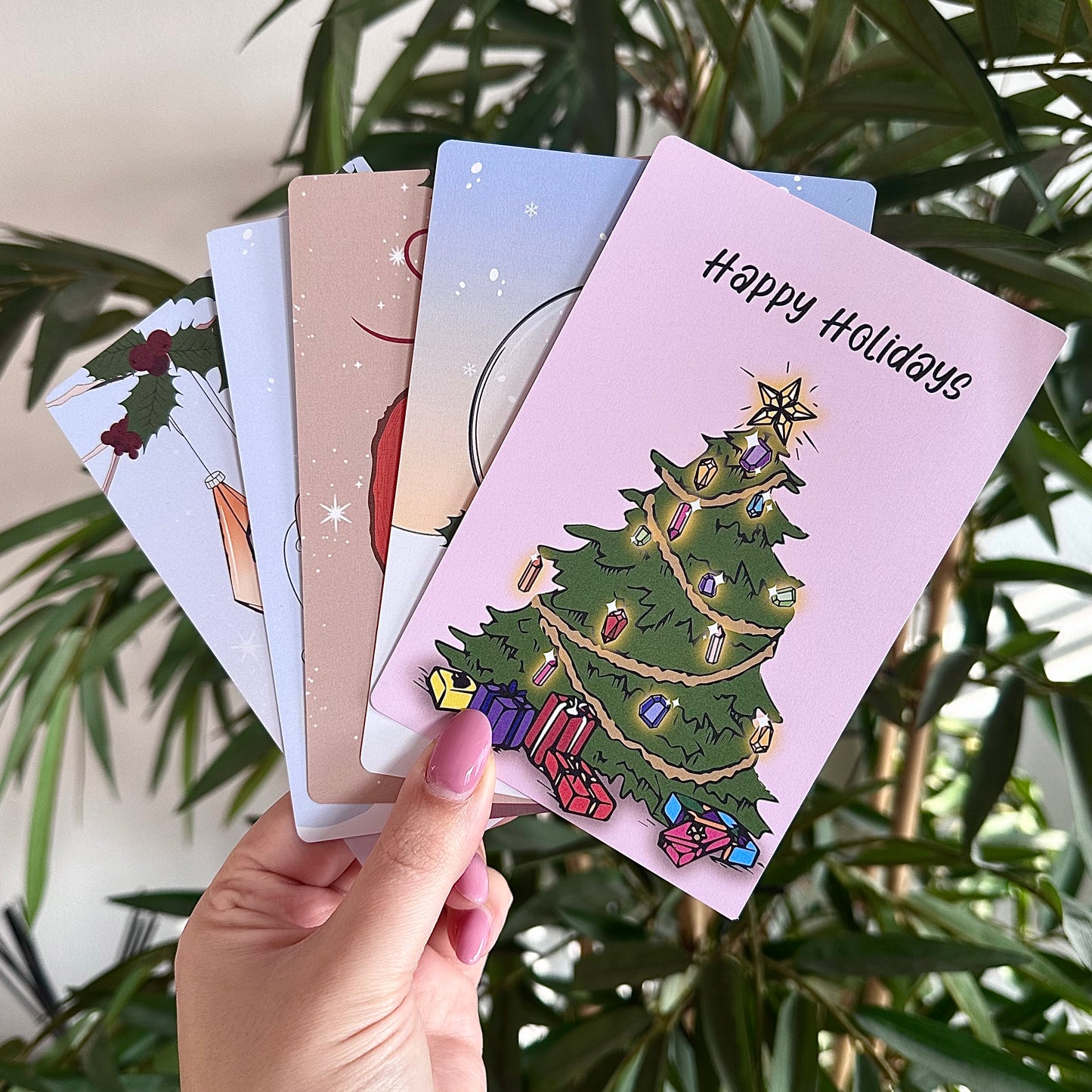 Edelsteen kerstkaarten