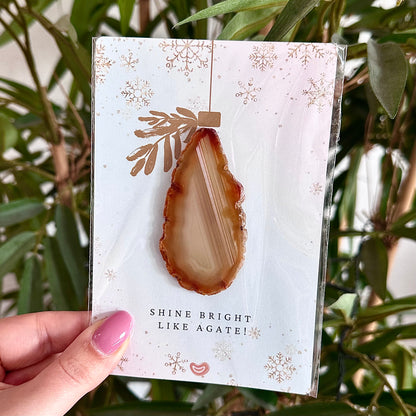 Kerstkaart met agaat schijfje