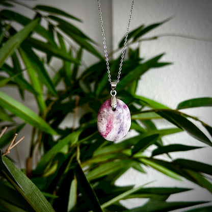 Lepidoliet kettinghangers - zilver