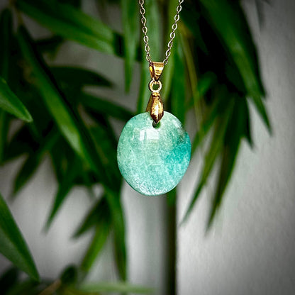 Amazoniet kettinghangers - goud