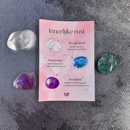 Diverse cadeausetjes met trommelstenen