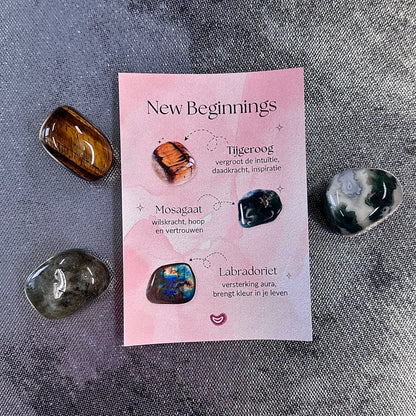 Diverse cadeausetjes met trommelstenen