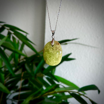 Groene opaal kettinghangers - zilver