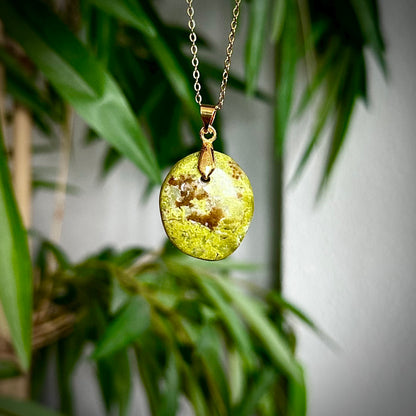 Groene opaal kettinghangers - goud