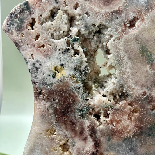 Roze amethist op standaard XL