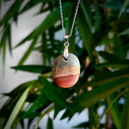 Polychroom jaspis kettinghangers - zilver