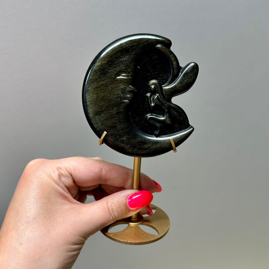 Goud obsidiaan elf op maan