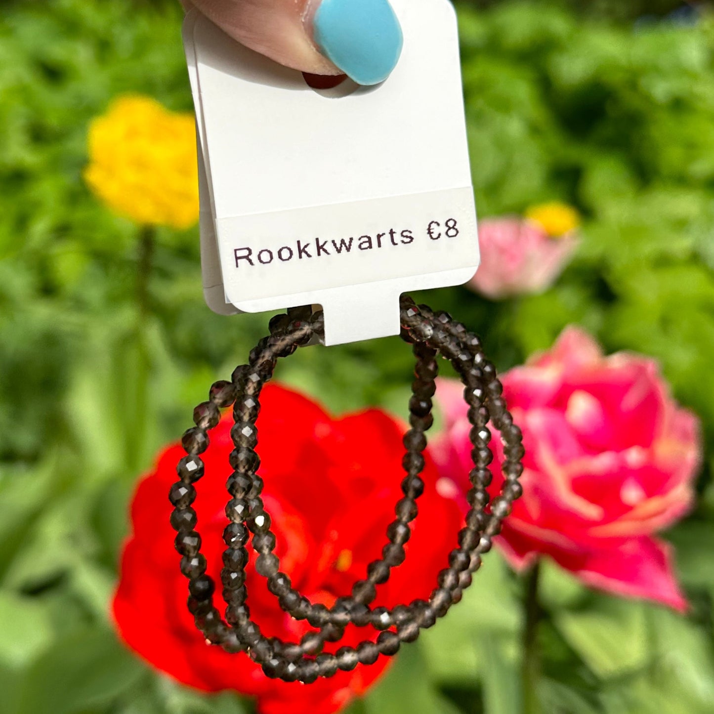 Rookkwarts armband 4mm facet