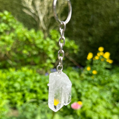 Bergkristal sleutelhanger