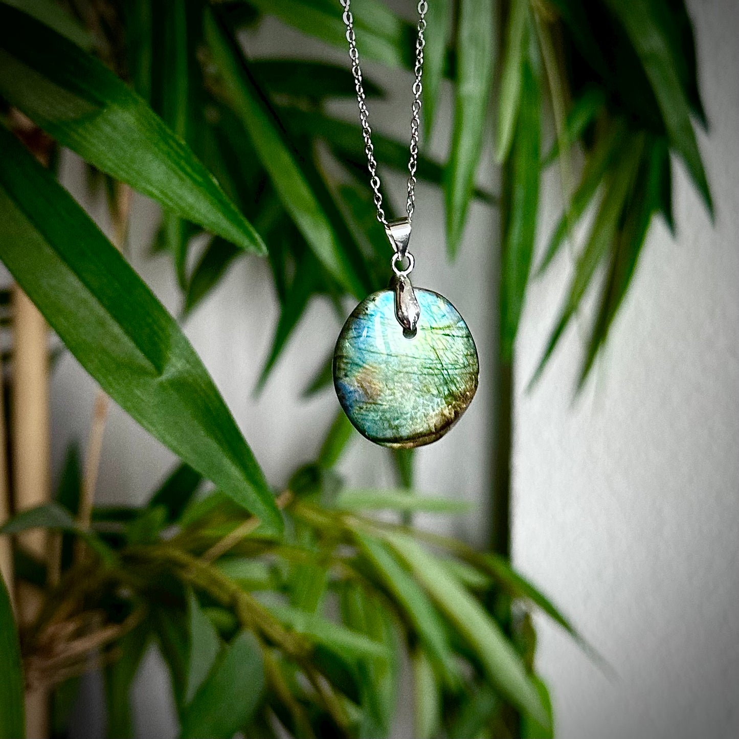 Labradoriet kettinghangers - zilver