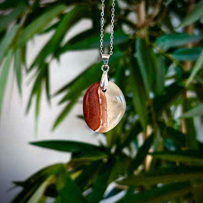 Polychroom jaspis kettinghangers - zilver