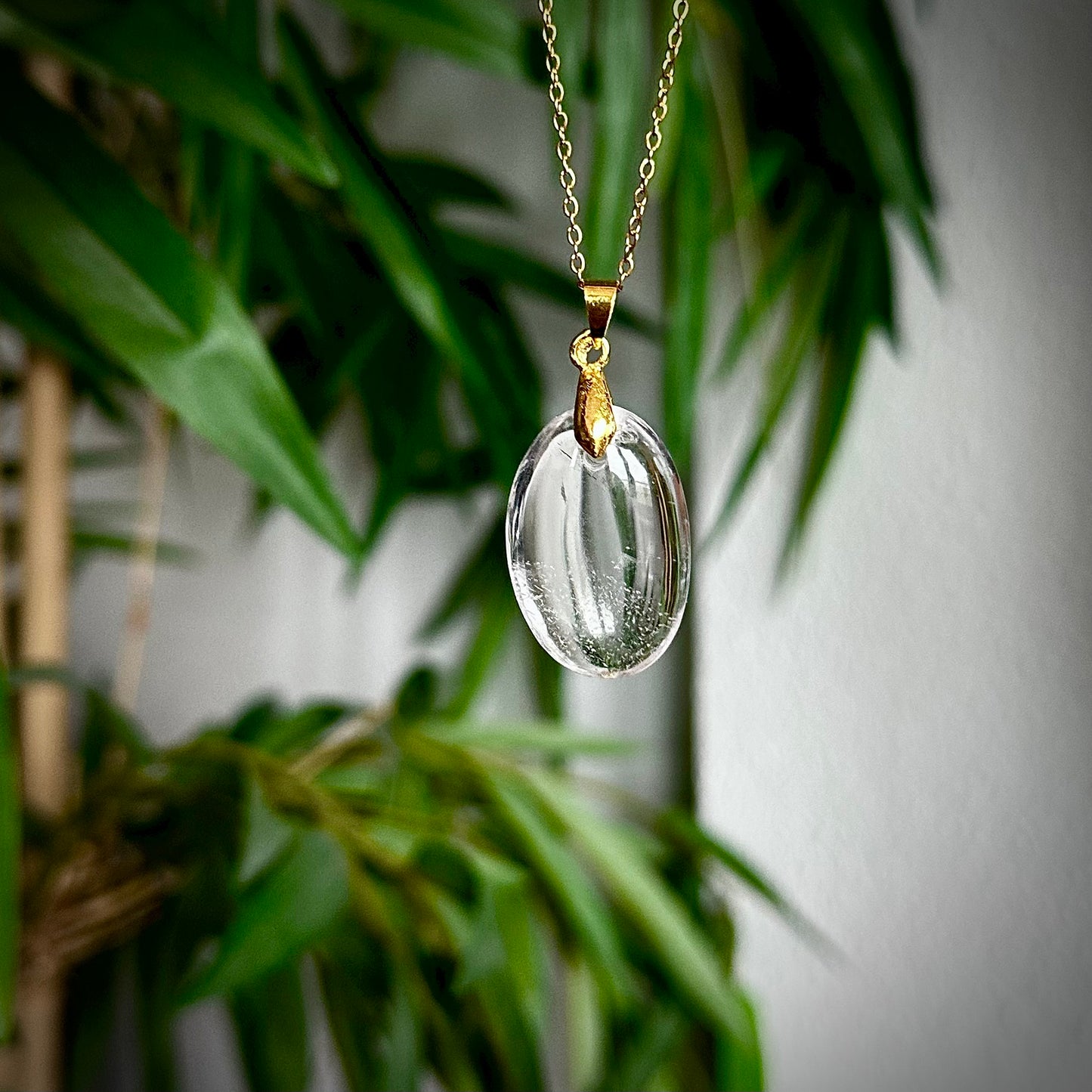 Bergkristal kettinghangers - goud