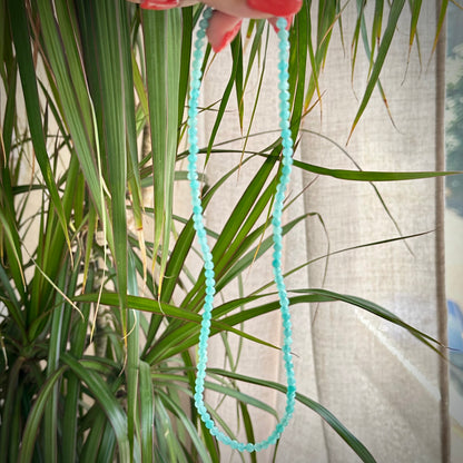 Amazoniet facet geslepen ketting 45 cm