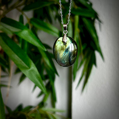 Labradoriet kettinghangers - zilver