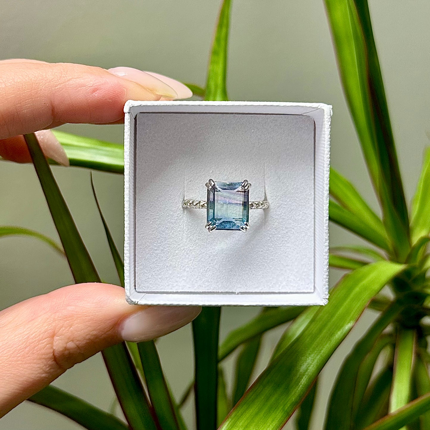 Fluoriet ring 925 zilver