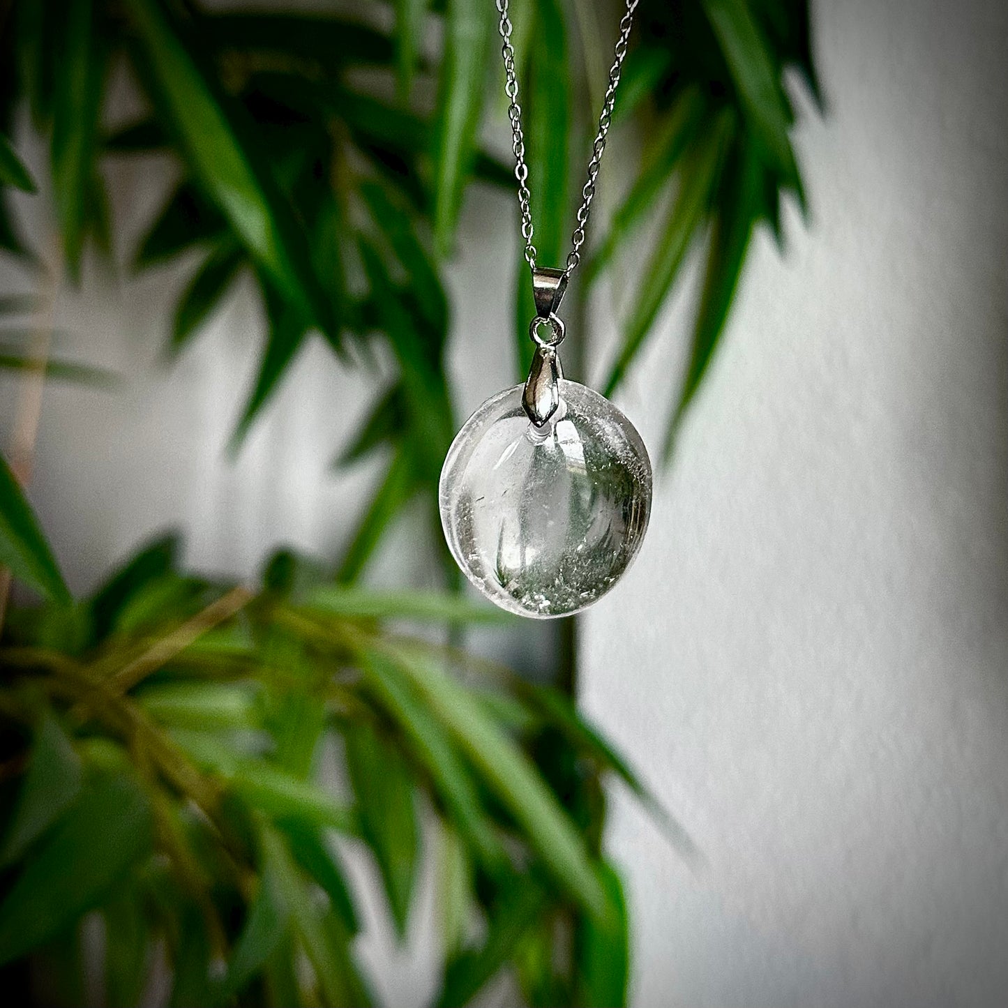 Bergkristal kettinghangers - zilver