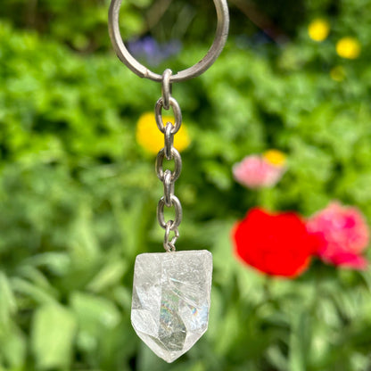 Bergkristal sleutelhanger