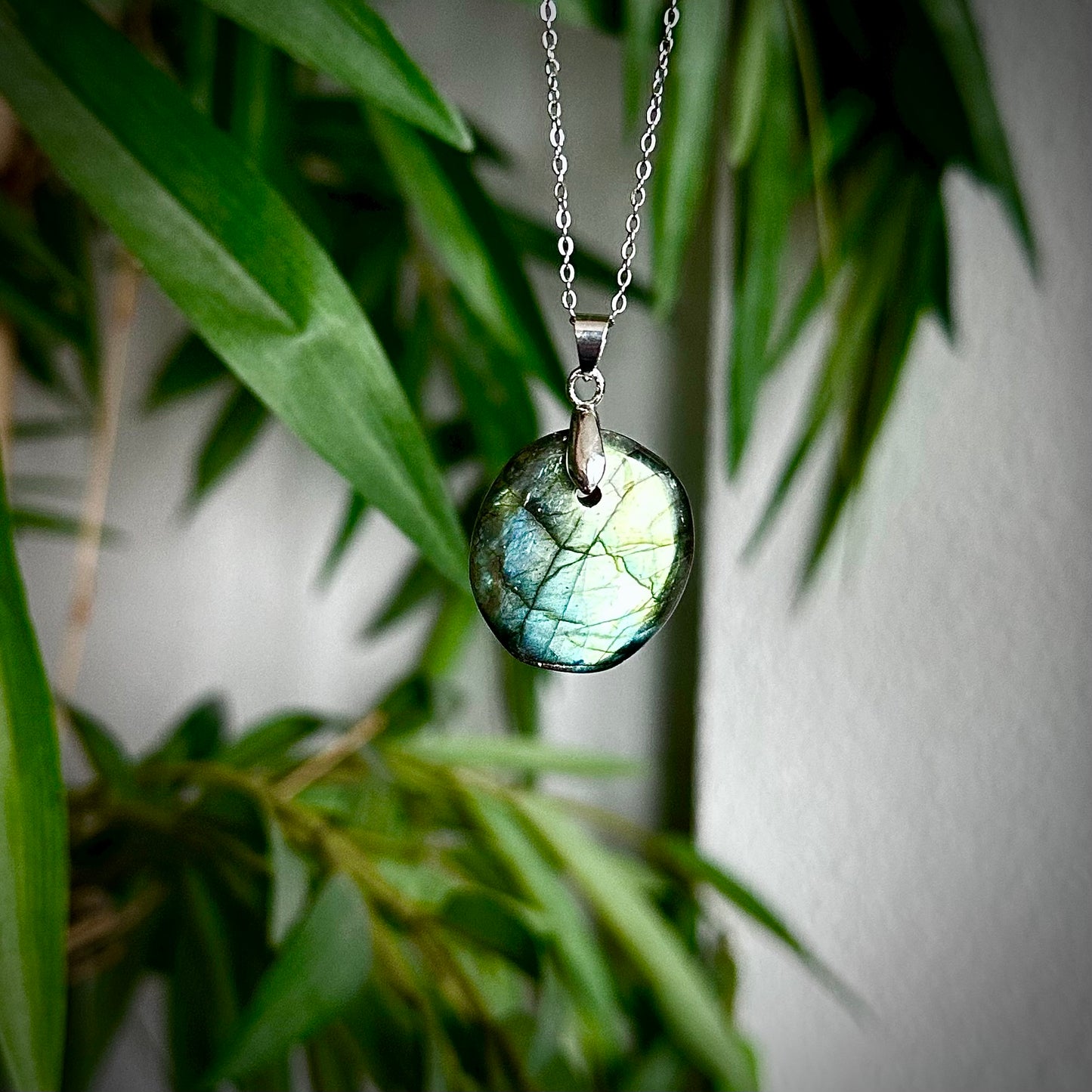 Labradoriet kettinghangers - zilver