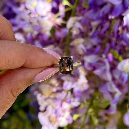 Rookkwarts ring 925 zilver