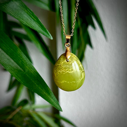 Groene opaal kettinghangers - goud