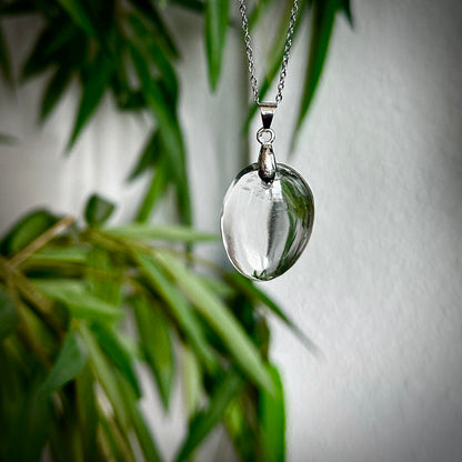 Bergkristal kettinghangers - zilver