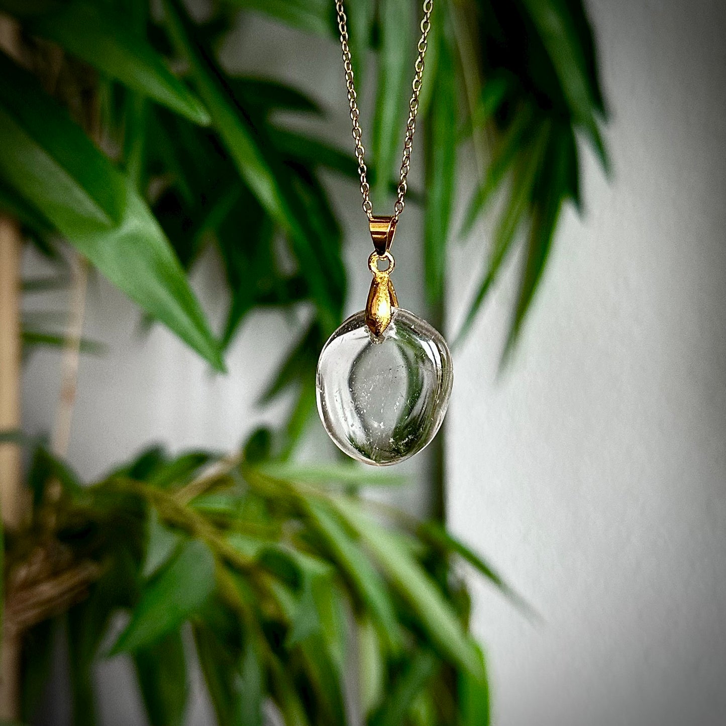 Bergkristal kettinghangers - goud