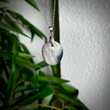 Dendriet agaat kettinghangers - zilver