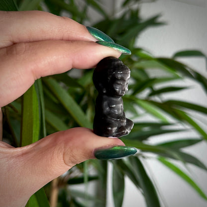 Zilver obsidiaan Buddha