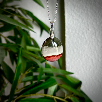 Polychroom jaspis kettinghangers - zilver