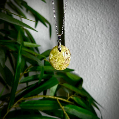 Groene opaal kettinghangers - zilver