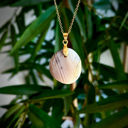 Dendriet agaat kettinghangers - goud