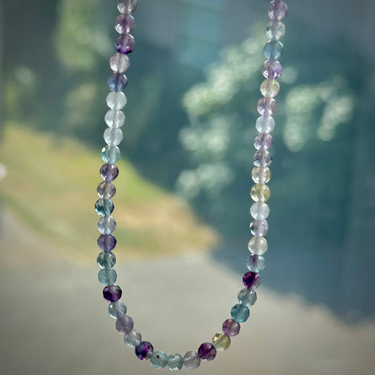 Fluoriet ketting facet geslepen 45 cm
