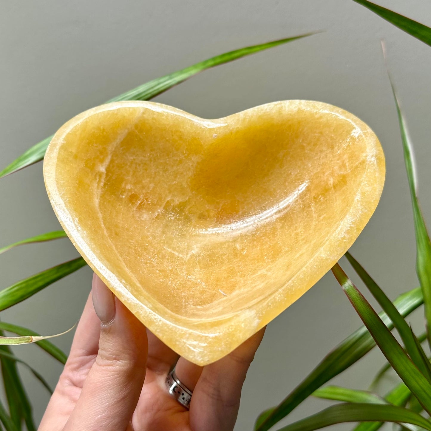 Oranje calciet schaal hart