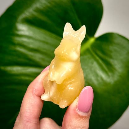 Carving konijn oranje calciet