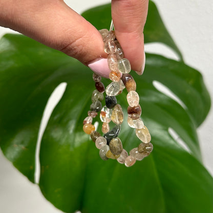 Kwarts mix getrommelde armband