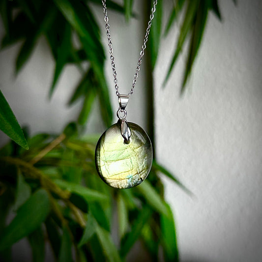 Labradoriet kettinghangers - zilver