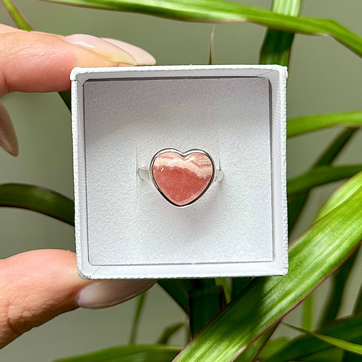 Rhodochrosiet ring 925 zilver