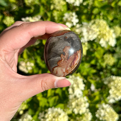 Polychroom jaspis handsteen #171