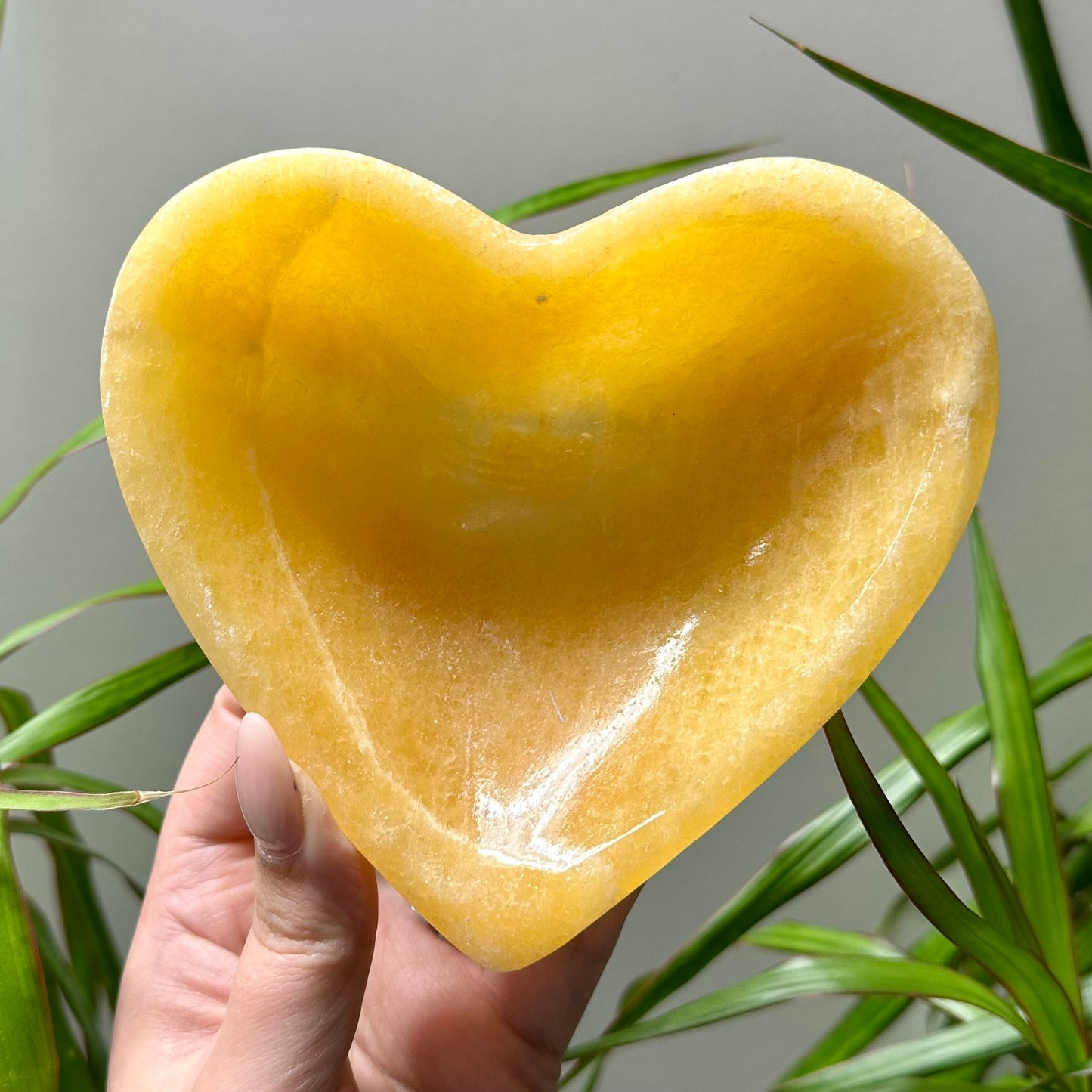 Oranje calciet schaal hart