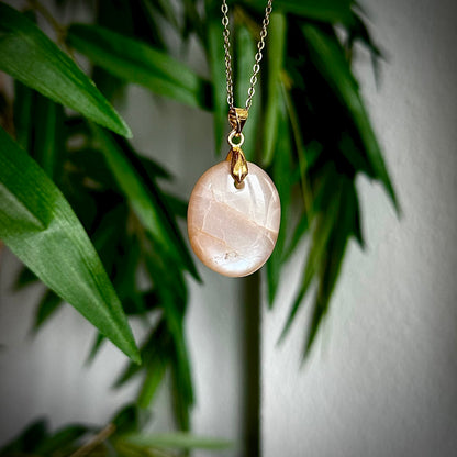 Lichte maansteen kettinghangers - goud