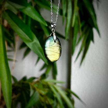 Labradoriet kettinghangers - zilver