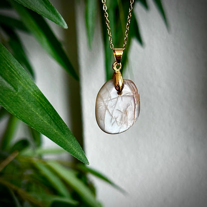 Lichte maansteen kettinghangers - goud