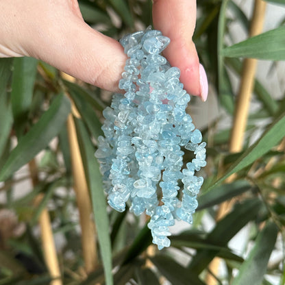 Aquamarijn chip armband